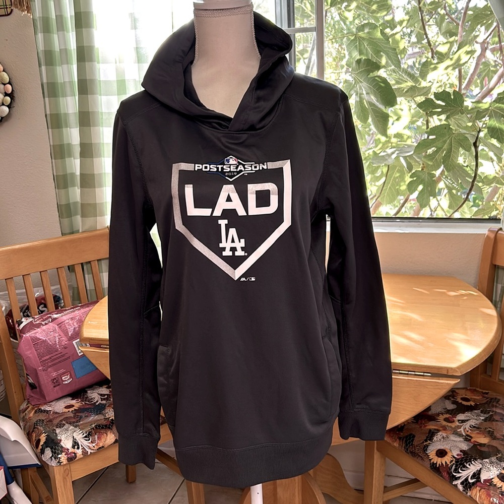 Dodgers Post Season 2019 Gray Hoodie Sweatshirt w/2 Front Pockets XL NWOT WINNER